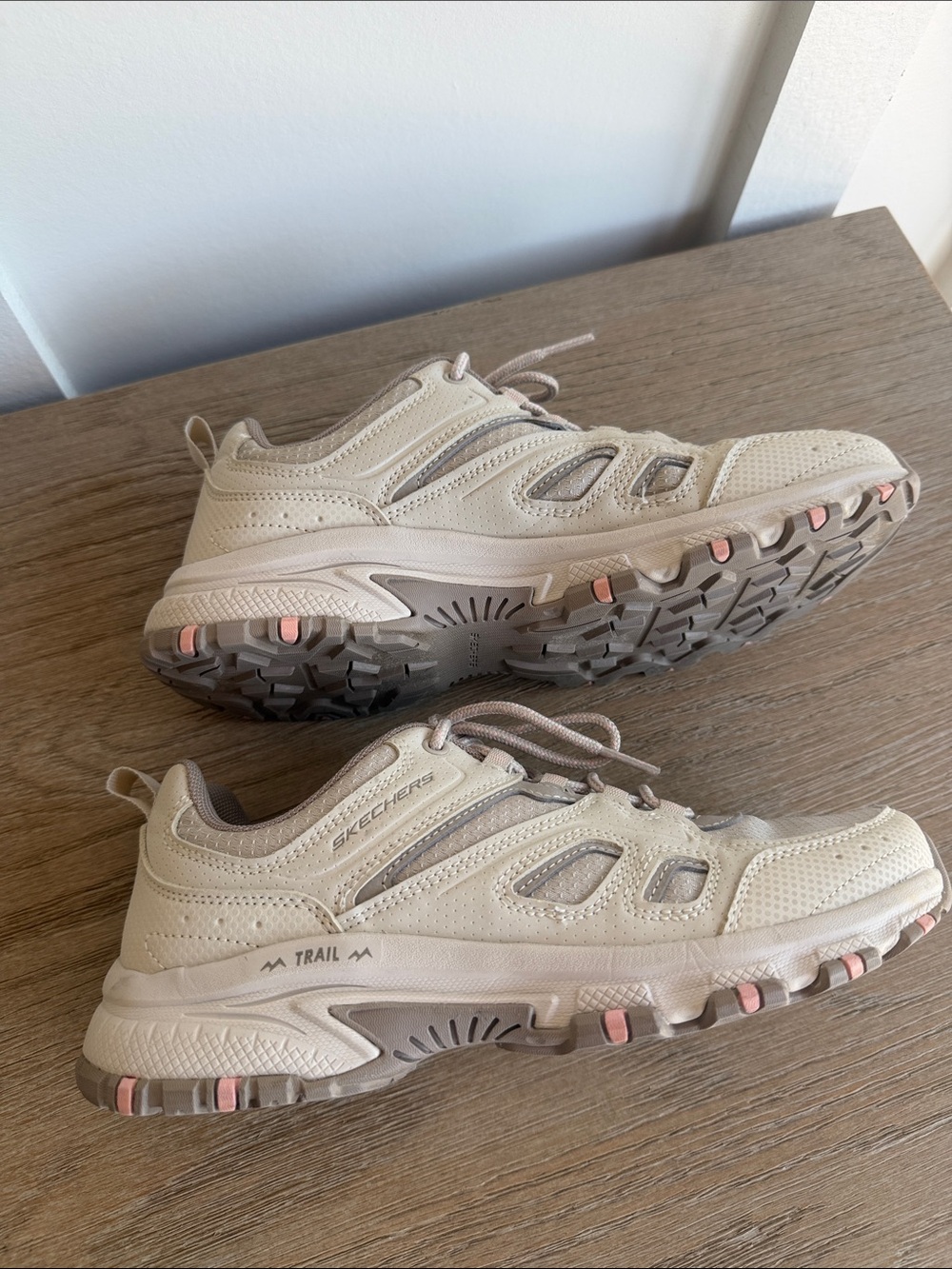 Light Beige Athletic Sneakers - Neutral Trail Style-New- Sckecher